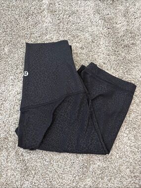 lululemon athletica Black High-Rise Leopard Print Textured Bike Shorts